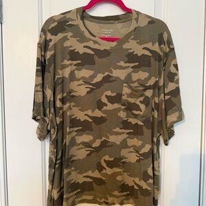 American Eagle Outfitters Camouflage Tee - Green and Tan